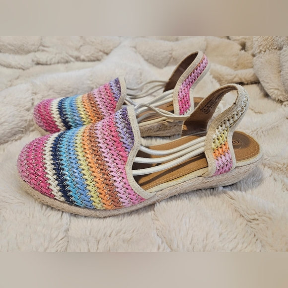 comfortview Shoes - Comfortview Rainbow Striped Espadrilles